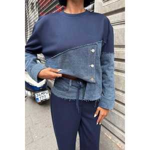 Conjunto de Mezclilla Modal Asimétrico de Manga Larga y Transpirable para Mujer 10269 - Product Image 1