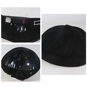 Hip Hop Street Vintage automne hiver bonnets Skullcap chapeau couleur unie sans bord casquettes <span class=keywords><strong>Chamois</strong></span> broderie Docker casquette sans visière - Product Image 6