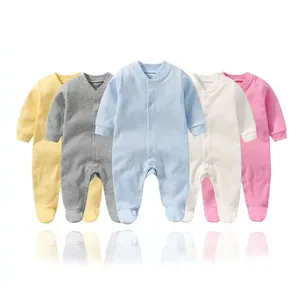 Long Sleeve Baby Rompers Newborn 100% Cotton Baby Clothes Romper With Button