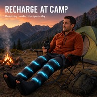 Masseur de jambes avec minuterie de 15, 20, 25, 30 minutes, fonction pause et 5 chambres à air