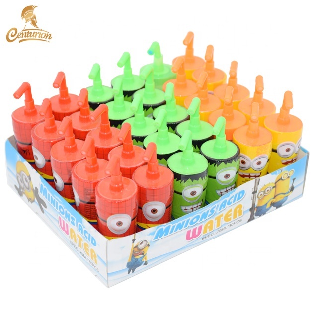 cartoon design beverage cup sour fruit flavor liquid spray candy