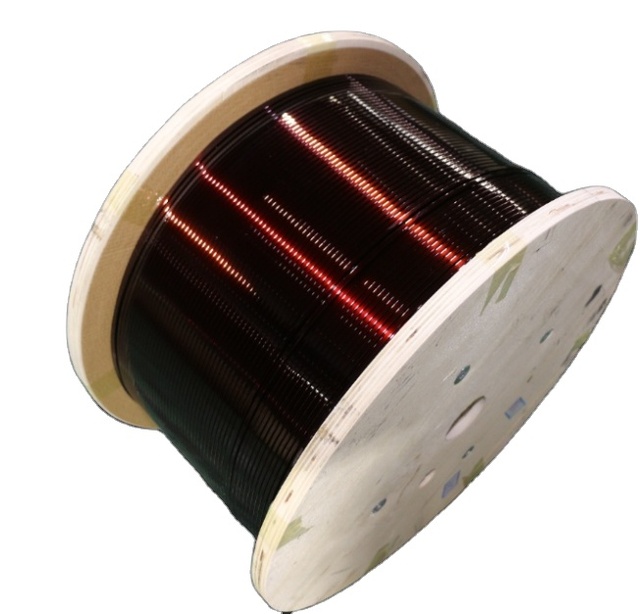 Enameled Copper Winding Wire Class F 155 Polyurethane Insulation Flat Solid Aluminum Copper Conductor Magnet Wire Coil Packaging