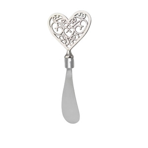 Heart Shaped Butter Knife Cheese Spreader Silver Small Valentine'S Day Gift Indoor Use Factory Price - Product Image 3
