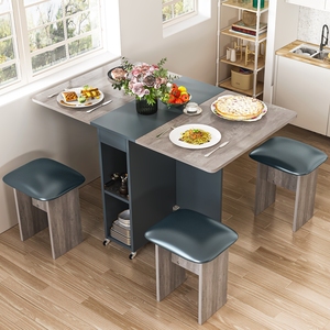 Đa Chức Năng Bằng Gỗ Bảng Top Có Thể Gập Lại Bàn Ăn Và Ghế Đặt Cho Nhà Căn Hộ Gấp Sang Trọng Bàn Ăn Đặt <span class=keywords><strong>4</strong></span> Ghế - Product Image 1