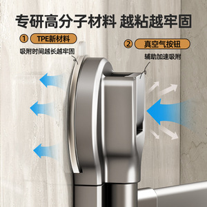 Toallero Giratorio con Succión, 4 Barras, Plegable, de Hierro y ABS, Diseño Moderno, para Baño - Product Image 3