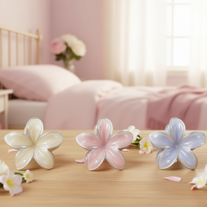 Set di 3 fermagli per capelli Frangipani con copertura in argento, colori pastello, per donna - Product Image 3
