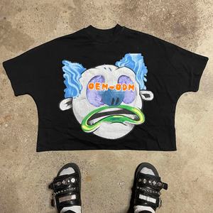 Camisetas de Alta Calidad con Logotipo Estampado, Corte Cuadrado, Hombros Caídos, Unisex, Lavado Ácido, Estampado Vintage, Camisetas Cortas de Algodón para Hombre, Personalizadas - Product Image 2