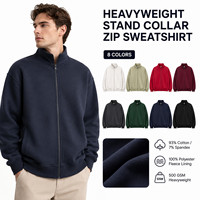 Unisex winter eco-vriendelijke oversized shirt met rits, 500g polyester/katoen, plus size, voorzijde logo, stijlvolle nachtblauw ebbenhout karmozijnrood
