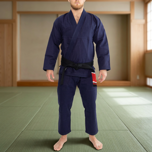 Kimono de BJJ Azul Marino para Hombre, 100% Algodón, Corte Regular, Ropa Duradera para Artes Marciales, Logotipo en la Manga Izquierda, Ropa Deportiva para Adultos - Product Image 5