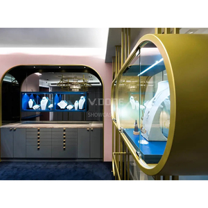 Vitrine à bijoux de luxe sur pied, présentoir en verre personnalisé pour magasin de détail, comptoir de bijouterie - Product Image 3