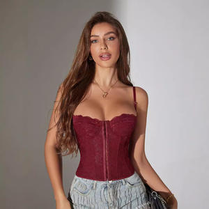 Top Corset Sexy de Color Sólido con Encaje, Tirantes y Hebilla en Espalda Descubierta para Mujer 2026 - Product Image 5