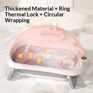 Bañera Grande de Plástico para Bebés Recién Nacidos, Diseño Plegable 6 en 1 con Sensor de Temperatura, para Uso Doméstico, Juego de Bañera para Sentarse y Acostarse - Product Image 5