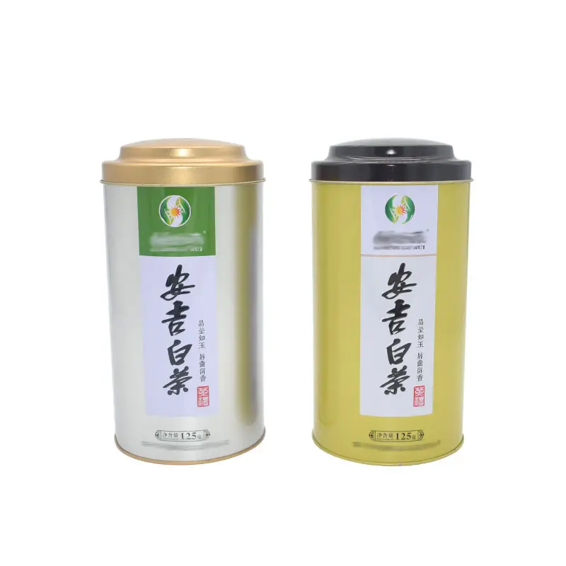 リサイクル可能な卸売カスタムコーヒーボックス金属缶缶150gシリンダー丸茶葉缶食品砂糖ギフト包装用
