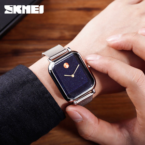 Skmei Women's Quartz Watch Rose Gold Mesh Band Starry Sky Face 30M Waterproof Analog Couple Watch - Product Image 4
