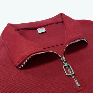 Sudadera con media cremallera de algodón perlado de 370 g, cuello alto, estampado de moda, logotipo personalizado bordado, para hombre y mujer, venta al por mayor - Product Image 4