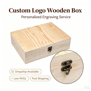 Custom Engraved Souvenir Memory Wooden <b>Keepsake</b> <b>Box</b> | 1Pc MOQ Dropship Blank Pine Commemorative Storage <b>Box</b> - Product Image 2