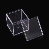 Pot à gâteau en plastique transparent, récipient en plastique de qualité alimentaire, pot en plastique PS pour dessert avec couvercle, de cuisine en stock
