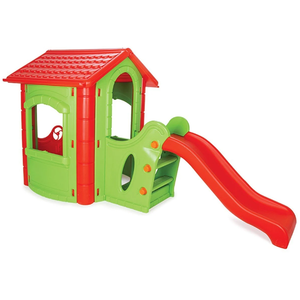 Pilsan <b>Slide</b> Happy Home <b>Playhouse</b> for Kids Indoor and <b>Outdoor</b> Plastic Play Structure <b>with</b> <b>Slide</b> Door Windows and Colorful Design - Product Image 1