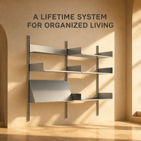 Étagère murale minimaliste moderne en acier inoxydable, faite à la main, à plusieurs niveaux, finition brillante, salon, chambre, bureau