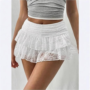 Minifalda Sexy de Encaje <span class=keywords><strong>con</strong></span> Volantes, Estilo Europeo Americano, para Mujer, 2026 - Product Image 1