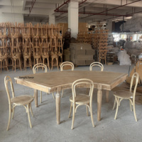 Table de banquet en bois courbée en S, moderne et très vendue, table à manger KD