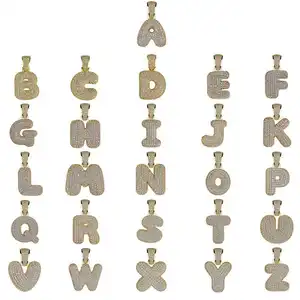 Nouveau design alphabet initial glacé pendentif lettre F