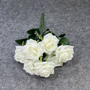 Fleurs artificielles décoratives en forme de rose rouge, bouquet de roses artificielles pour <span class=keywords><strong>mariage</strong></span>, bouquet de fleurs artificielles - Product Image 2