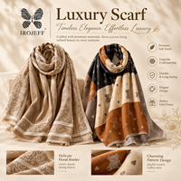 Écharpe longue en jacquard tissé doux et confortable avec bordure rayée, motif grappe de pétales impériale, pour femme, idéale pour le bureau et les trajets quotidiens, cadeau parfait