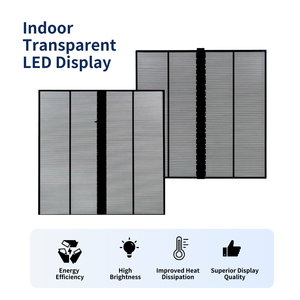 Pantalla LED Transparente para Publicidad en Vallas de Vidrio, Ultraligera, de Instalación Rápida, Pantalla LED Transparente para Exteriores, Tipo Cortina de Piso Grande - Product Image 1