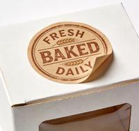 Étiquettes adhésives en papier kraft brun de qualité supérieure, de qualité alimentaire, pour usage en épicerie - Formes rondes/allongées, impression numérique
