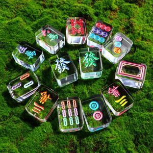 <b>Clear</b> Crystal Epoxy <b>Resin</b> Western-style Reusable Square Mahjong Keychain DIY Handmade Craft Summer Color Charm for Gift Giving - Product Image 3