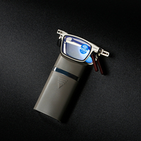 En gros à la mode ultra-mince mini métal pliant anti lumière bleue bloquant hommes femmes lunettes poche pliable lunettes de lecture