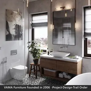 Vama mais recente Trend Nordic Modern Design Vessel Sink 40mm Bancada Wall Mounted Armário De Banheiro