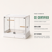 Cage de reproduction pour oiseaux en acier inoxydable robuste, série B6047, pliable, transparente, en fer massif, optionnelle pour perroquets et animaux de compagnie