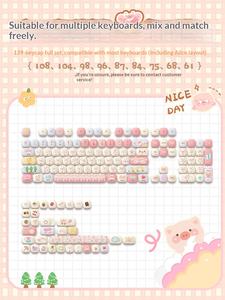 Ensemble complet de touches Akko Magic Geek Pig Party, taille standard, non rétroéclairées, profil Mog, PBT, sublimation par teinture, personnalisées, Bun Paradise - Product Image 5