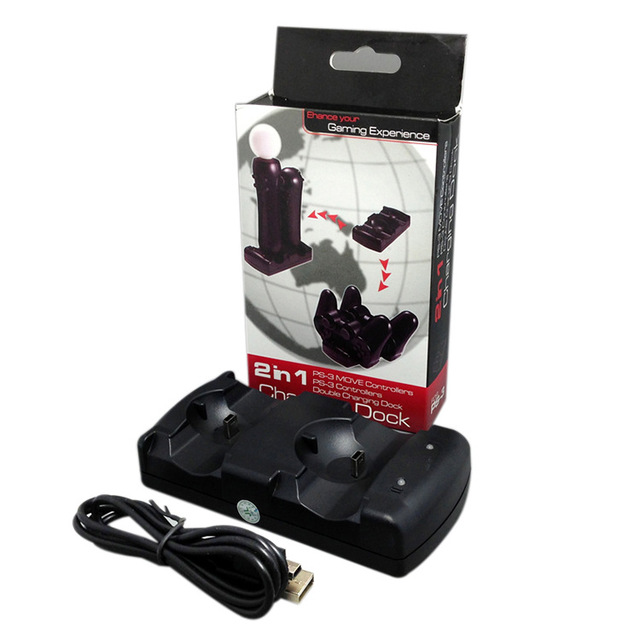 PS3-018 Dual Charger for PS3 Controller Fast Charging Station for PS3 Move Joystick Charging Dock
