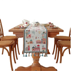 Nouveau Chemin de Table Jacquard en Coton Imprimé Aïd Ramadan Moubarak 2026, Taille Personnalisable 35*140cm, pour Maison et Hôtel Musulmans - Product Image 3
