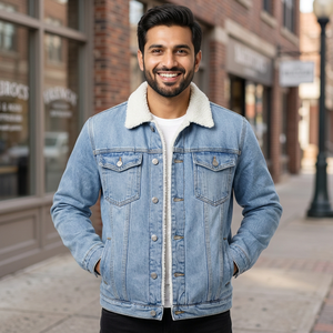 Veste en jean ODM, design entièrement personnalisé, impression numérique, 100% coton, coupe-vent, à capuche, personnalisable, vintage, col montant, logo sur le devant - Product Image 3