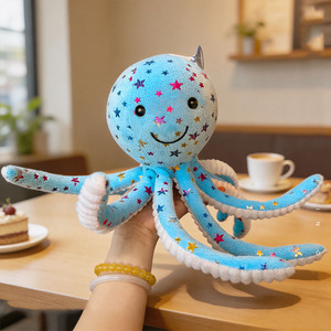 Custom Wholesale Marine Creature Blue <b>Ring</b> Octopus Stuffed Animals & Plush Toys for <b>Kids</b> Gift - Product Image 1