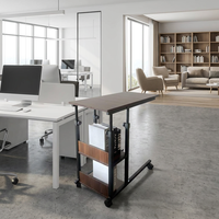 SGF SG19 #   Table d'ordinateur portable moderne en MDF, réglable en hauteur, avec rangement en fer, pour chevet, salon ou canapé-lit