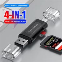 Lector de tarjetas 4 en 1 Memoria TF Lectores de tarjetas SD para teléfono 16 15 Laptop USB 2,0 Adaptador de tarjeta tipo C Transmisión de alta velocidad