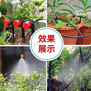 Sistema de Riego por Goteo de 25m con 30 Cabezales, Tubería de Riego Automática de PVC Negro Flexible, Fácil de Instalar, Equipo de Riego para Plantas de Jardín - Product Image 1