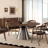Table à manger en bois moderne et personnalisable |   Ensemble de meubles de salle à manger, table convertible, chaise de restaurant pour hôtel, maison ou entreprise