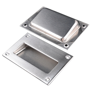 Pegangan pintu geser 3612 gagang tarik jari tersembunyi Oval baja tahan karat - Product Image 3