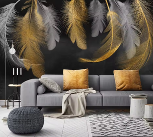 Muro artista decorazione parete con piume stampa <span class=keywords><strong>immagine</strong></span> <span class=keywords><strong>immagine</strong></span> Design astratto carta da parati <span class=keywords><strong>per</strong></span> camera da letto TV sfondo murale - Product Image 3
