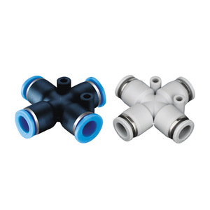 ข้อต่อลมแบบเร็ว Xingyi Technology รุ่น PZA04 06 08 10 แบบไขว้สี่ทาง อุปกรณ์ข้อต่อสายยางแบบยืดหยุ่น - Product Image 2