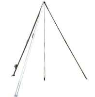 Mesin Pemasang Tiang Tripod dari Paduan Aluminium 10/12/15/18M, Pengangkat Tiang Kabel Seksional untuk Instalasi Saluran Listrik Utilitas