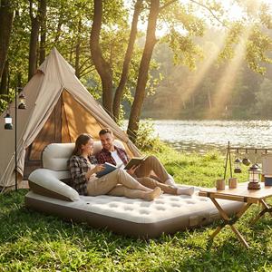 Lit gonflable pliable portable en PVC personnalisé pour la maison, l'intérieur, le <span class=keywords><strong>camping</strong></span> en plein air, avec <span class=keywords><strong>pompe</strong></span> intégrée - Product Image 6