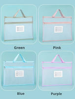 Grand système d'organisation, sac à documents en maille transparente B4, pochette zippée en nylon, organisateur de bureau