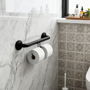 Barre d'assistance de salle de bain antidérapante de qualité médicale avec double rangement <span class=keywords><strong>Mega</strong></span> Roll et montage sur goujon - Product Image 5